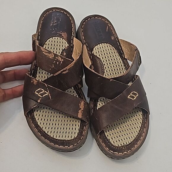 Born Hyka Sandal Slip On Brown Size 6.5 - Picture 1 of 8